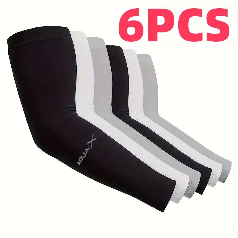 Sunscreen Sleeves Color 6Pcs Black White Gray