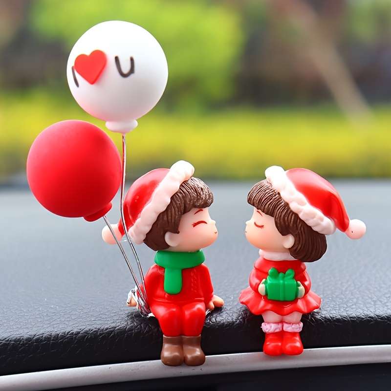 Car Interior Decor 2Pcsstyle Christmas Doll Balloon