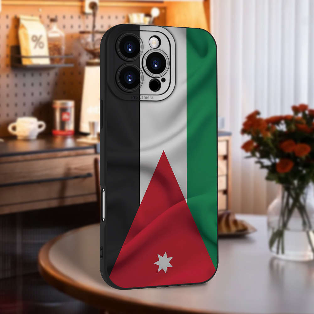 1Pc Black For iPhone 12 Flag Of TPU Painted Phone Case