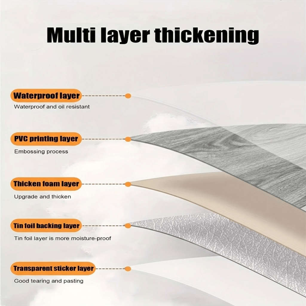 Self Adhesive Floor Stickers Whitewashed Ash