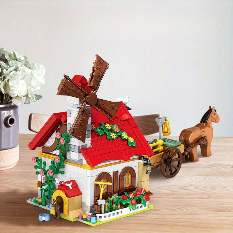 Building Toy Architectural Model Toy Set Color Granary  720 Pieces