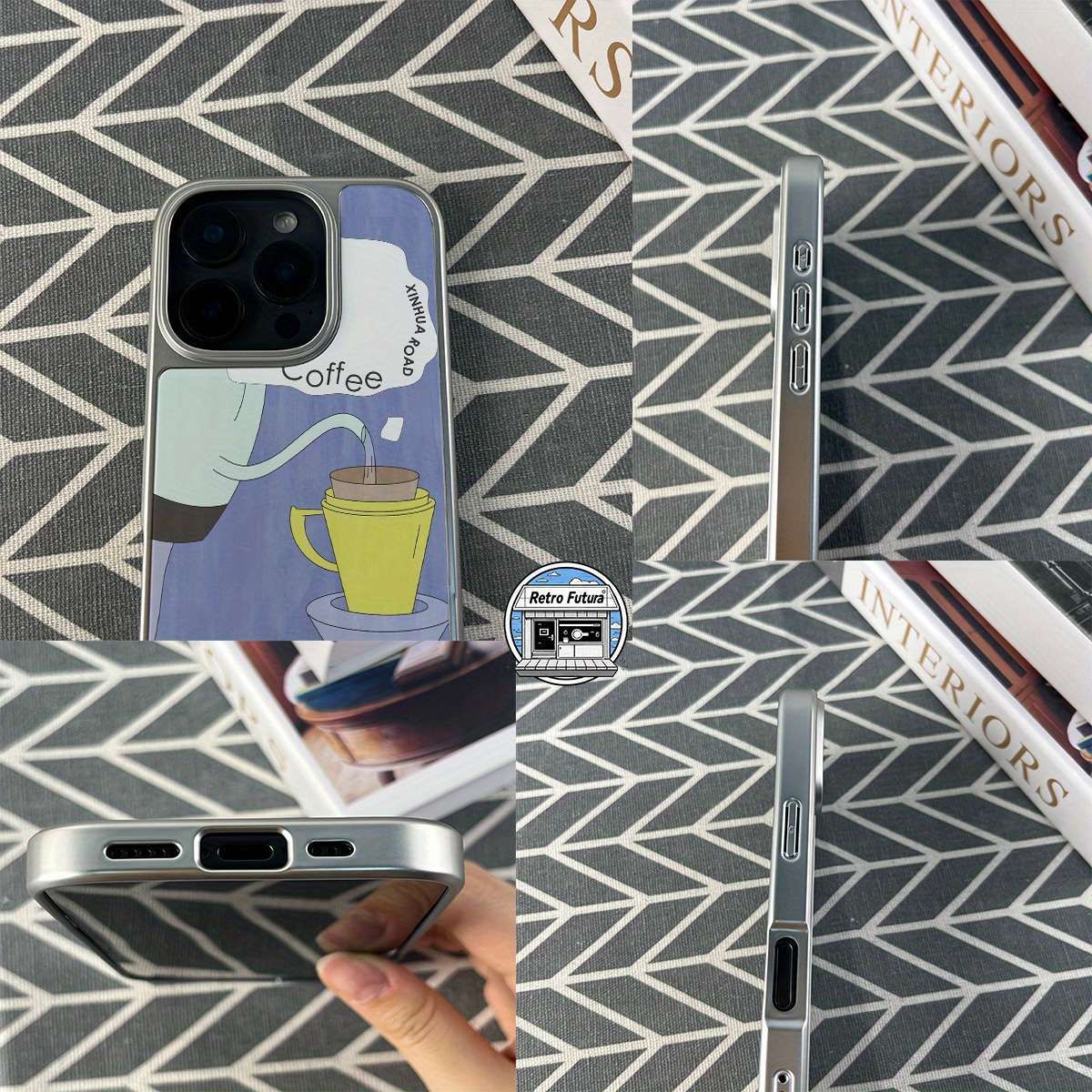 1Pc Mixed Color For iPhone 13 Pro Brewing Coffee Design Phone Case