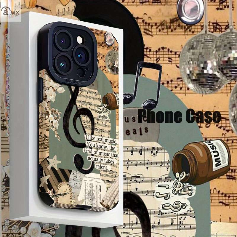 1Pc Mixed Color For iPhone 16 Plus Music Theme Phone Case