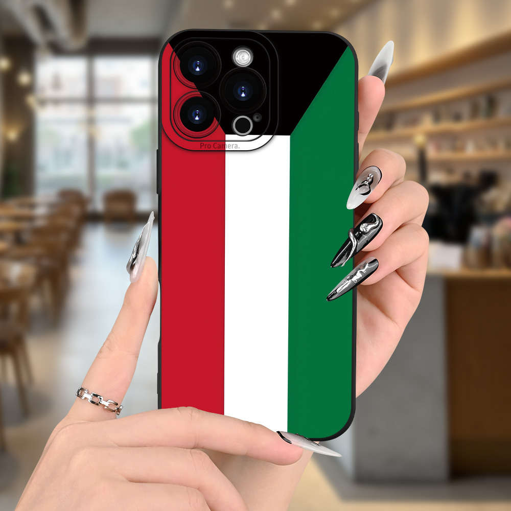1Pc Black For iPhone 7 Italian Flag Design Phone Case