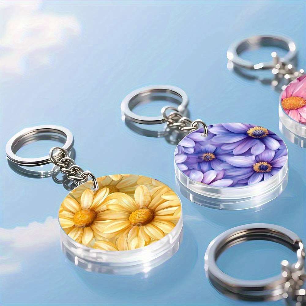 Minimalist Artistic Polished 97X1 97Inch Acrylic Round Keychains For Travel