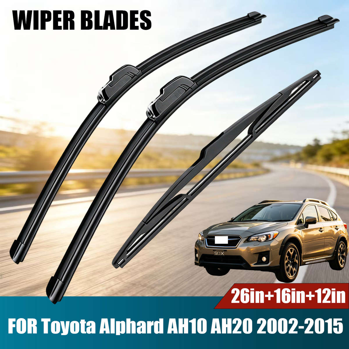 Windshield Wipers Color 3Pcs 26 16 12