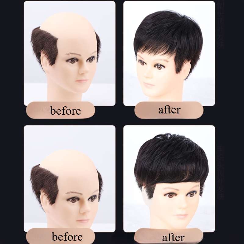 Black B Mens Wigs Hair Length 5.08Cm