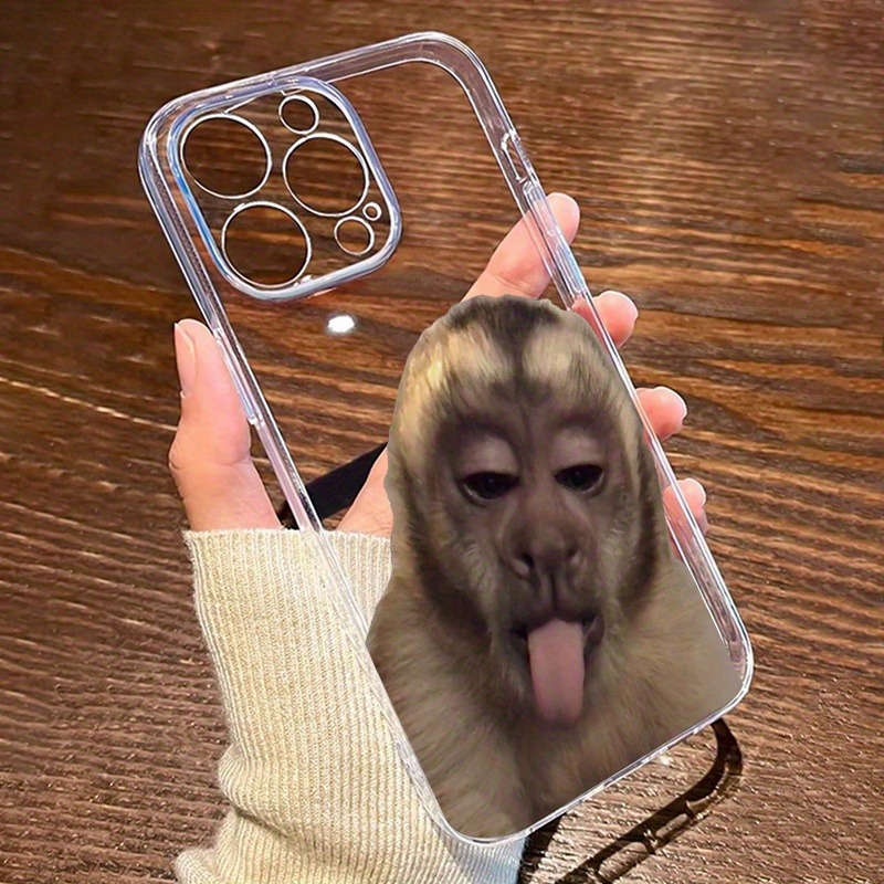 1Pc Transparent For iPhone 14 Plus Cute Gorilla Monkey Phone Case