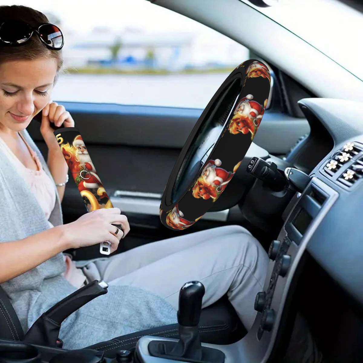 Car Steering Wheel Cover Mixed Color Quantity 3Pcs
