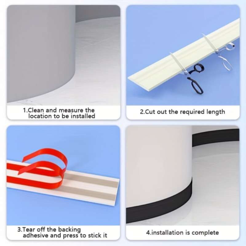 Skirting Board 118.11 Inches * 2.36 Inches 5 Meters * 6 Centimeters Style Elegant White