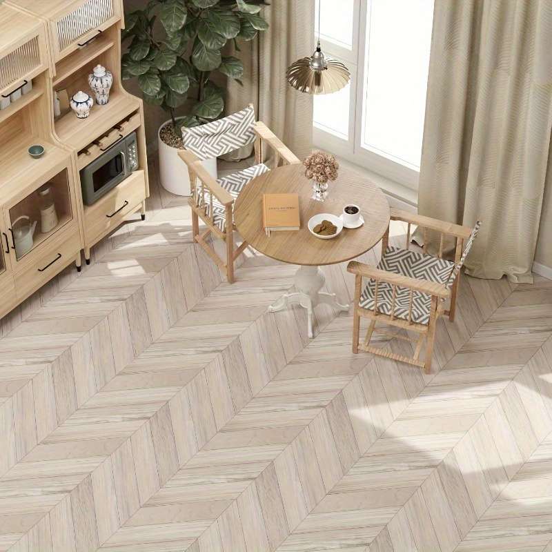 Self Adhesive Floor Stickers Elegant Gray Fishbone 2 Rolls
