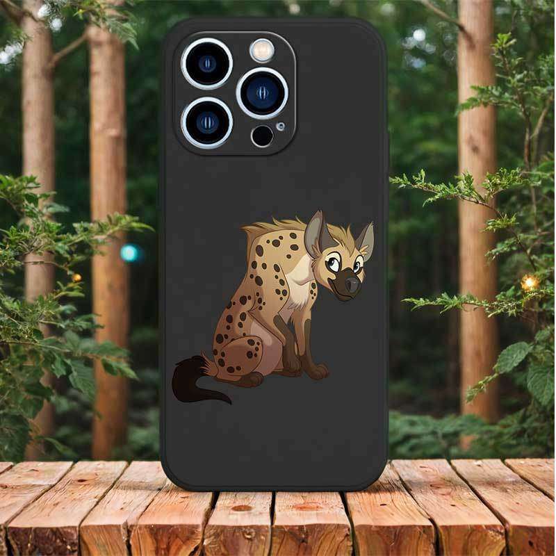 1Pc Black For iPhone 14 Plus African Wild Dogs Phone Case