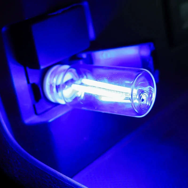 1pc Blue Versatile Touch LED Light USB Powered Multicolor Ambient Car & Bedroom Ni