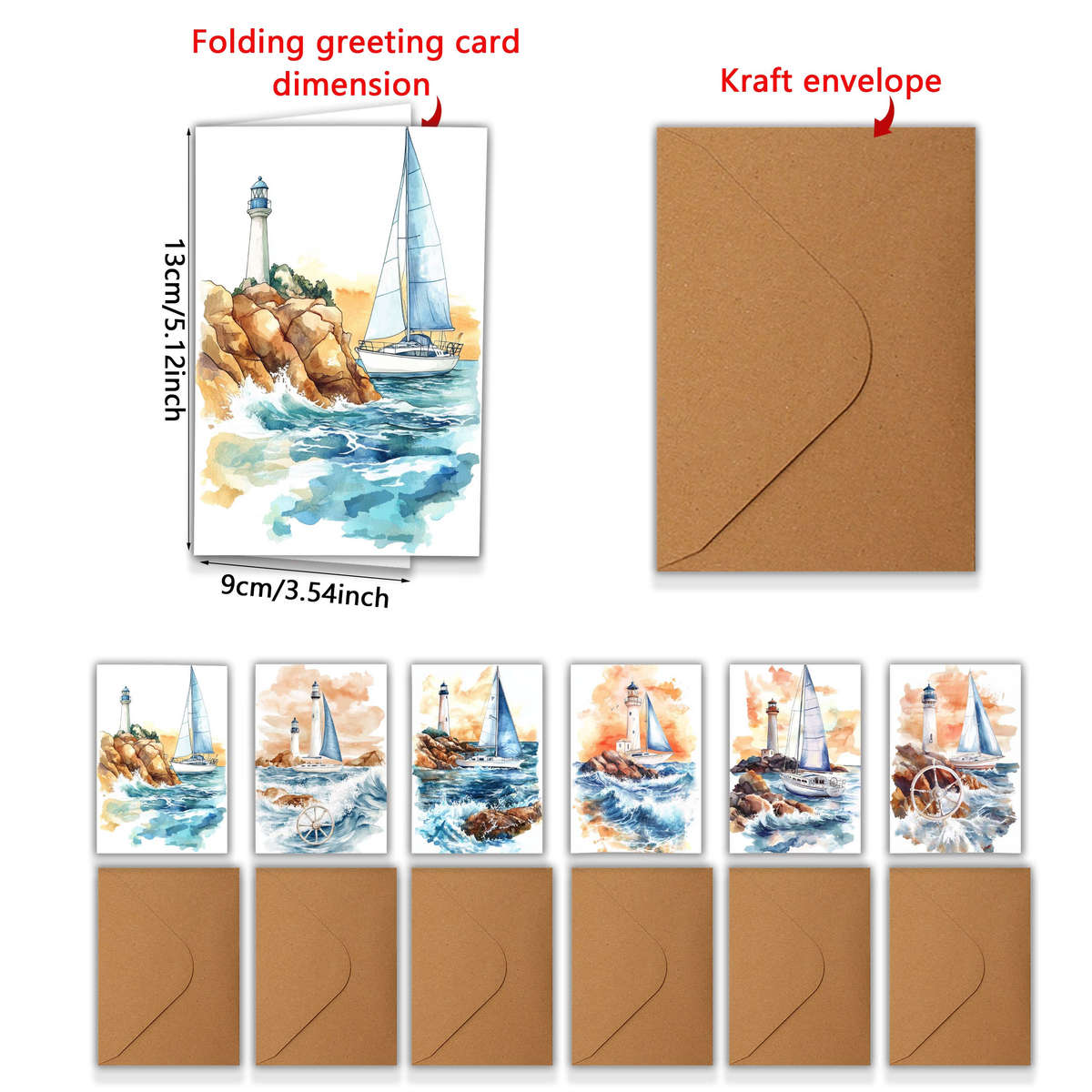 Greeting Cards Quantity 6Pcs