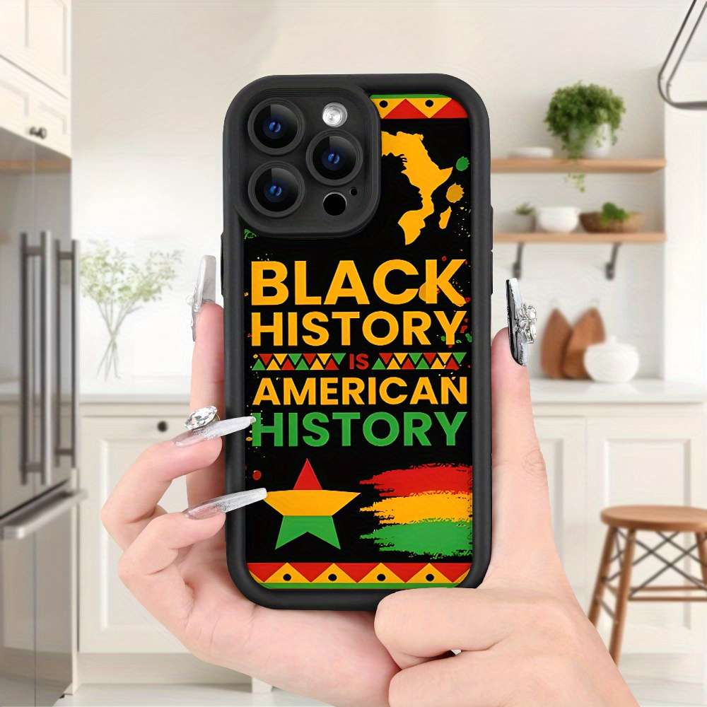 1Pc Black For iPhone XS Max African Map Pattern Phone Case
