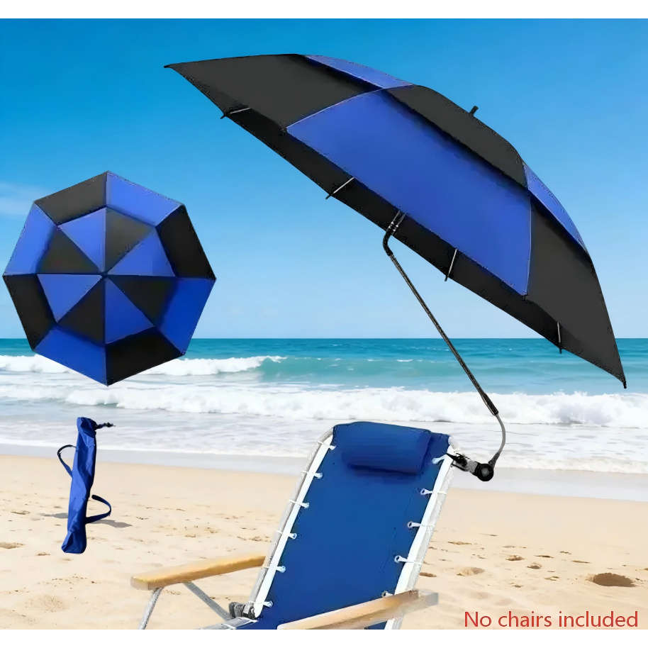 Umbrella Color Blue And Black Color Block  Storage Bag