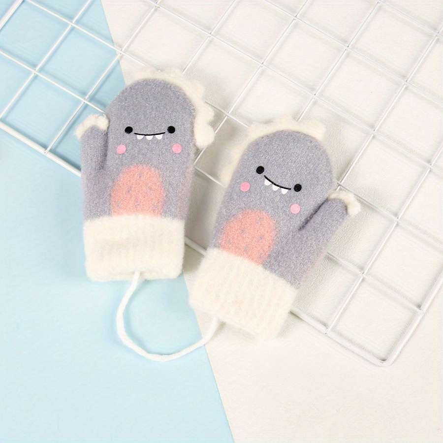 Winter Gloves Color Grey Size 0 To 2Y