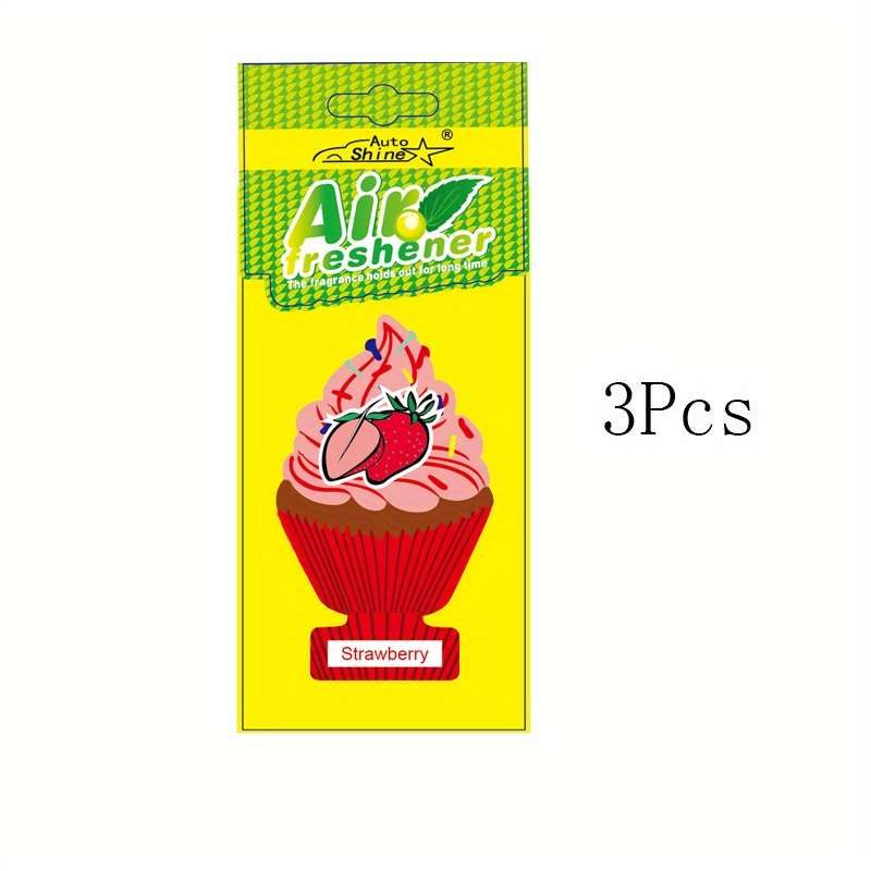 Car Interior Decor Color Strawberry 3Pcs