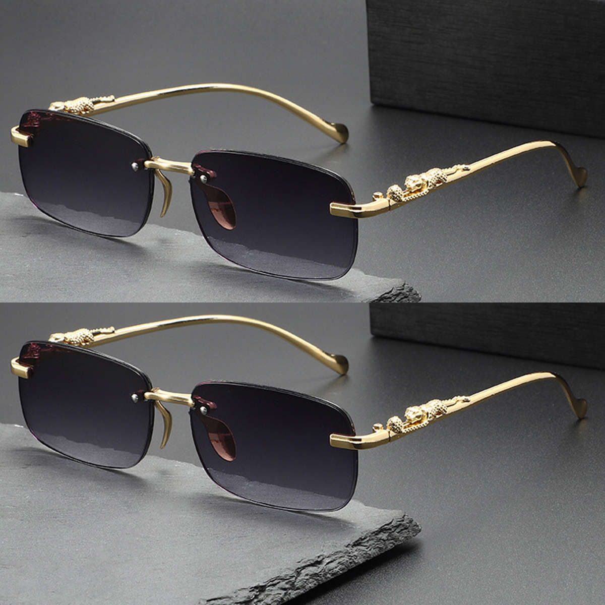 Mens Glasses Color 2Pc Brown