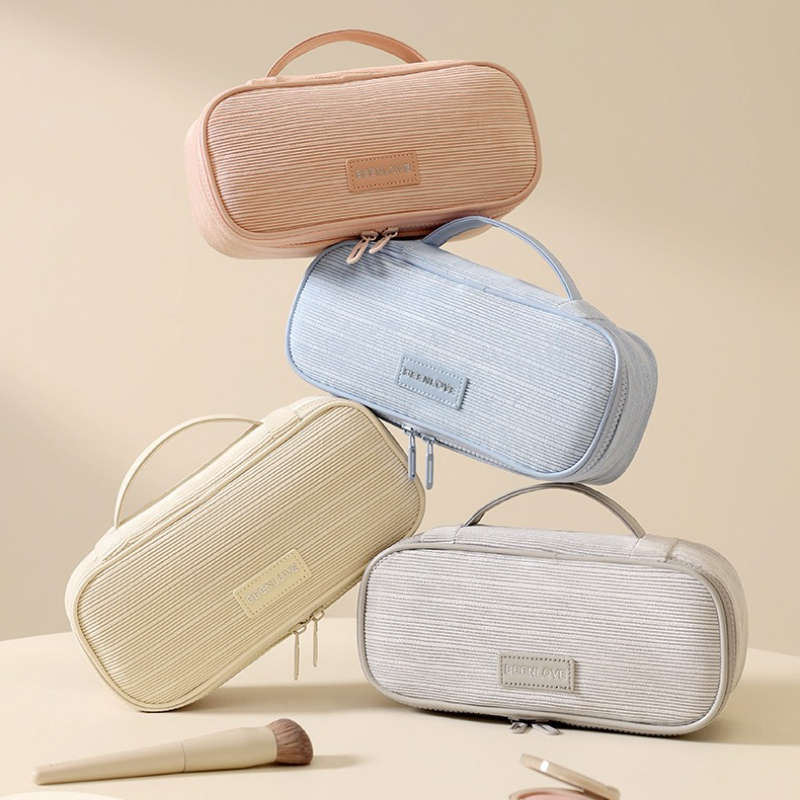 Luxury Large Capacity Cosmetic Organizer Bag Multiple Compartments Durable Fabri