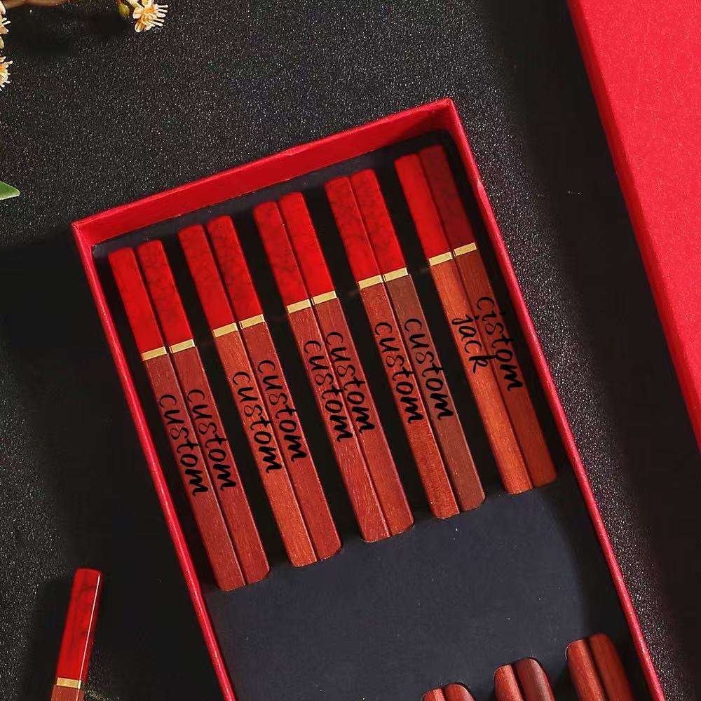 Chopsticks Color Red 5 Pairs Please Note The Engraving Content