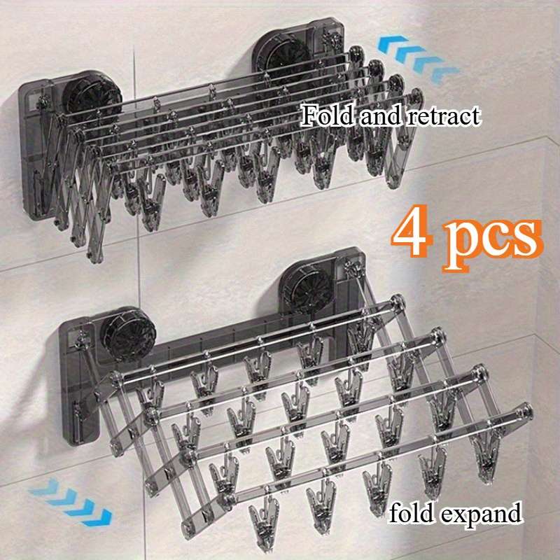 Clothes Rack Transparent Gray 4 Packs Of 40 Clips