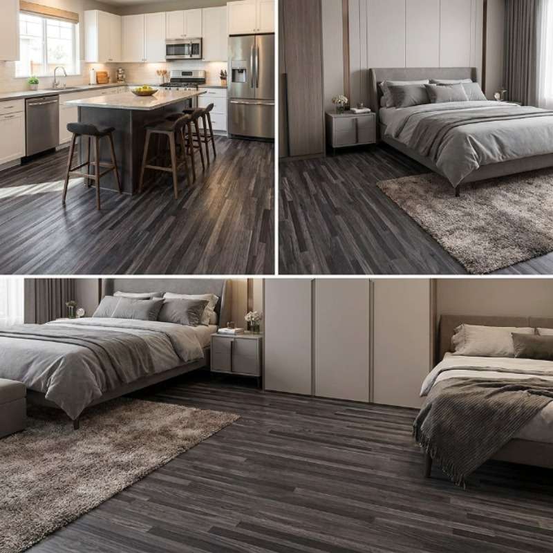 Self Adhesive Floor Stickers Walnut 40Cm*600Cm