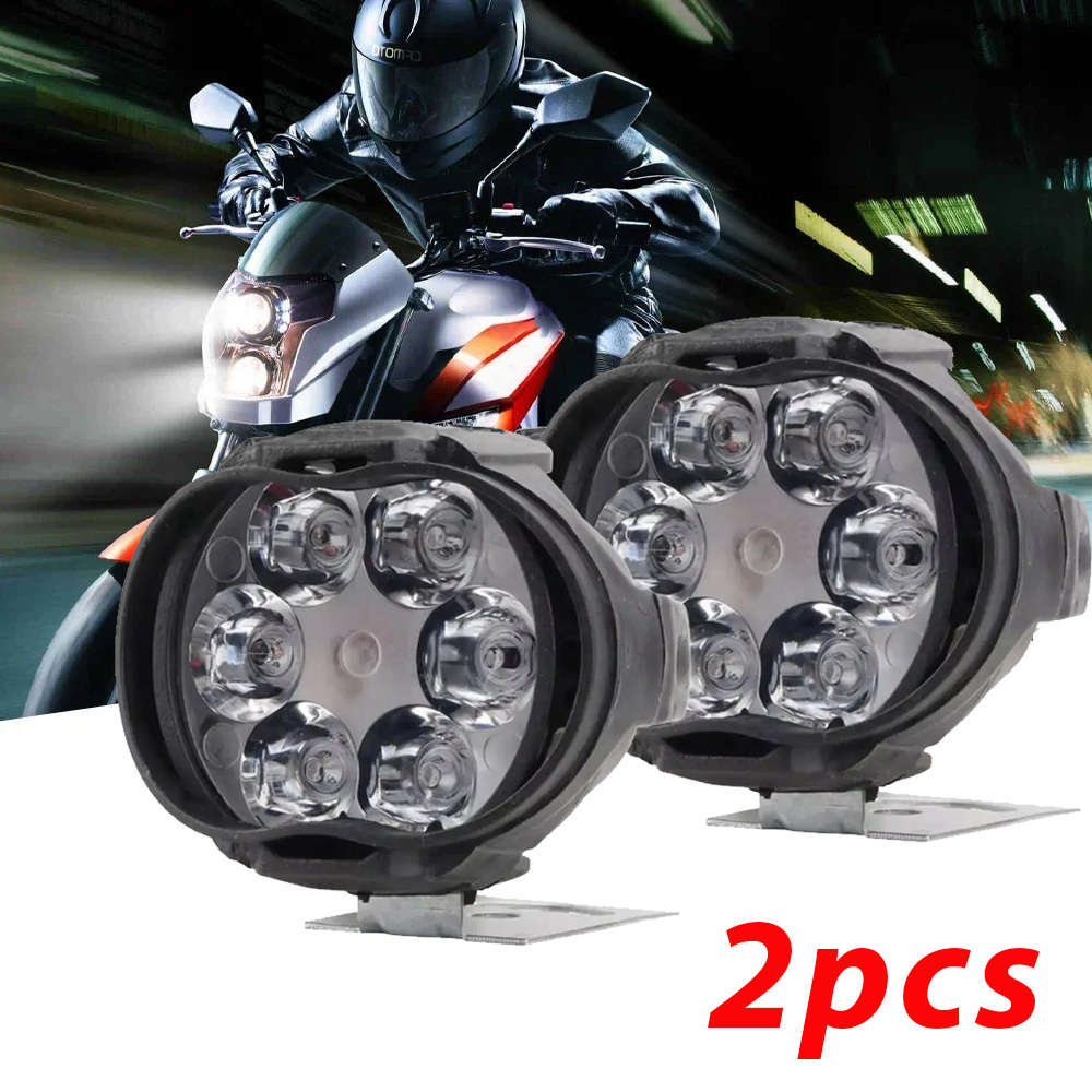 2pcs 12V LED Work Lights for Motorcycles Featuring 6 Leds Suitable for Various Uses