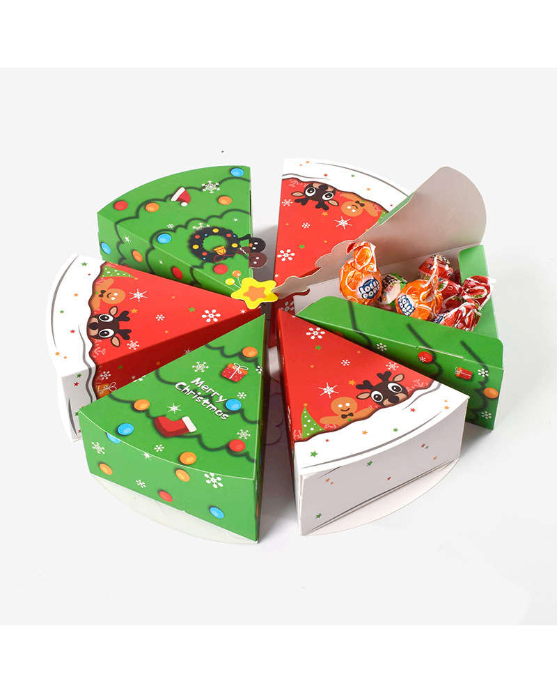 Christmas Gift Boxes Color Green-6Pcs