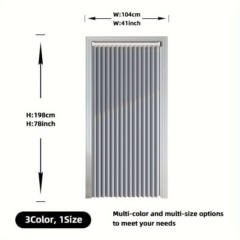 Robust Rodless Foldable Door Curtain With Plastic Hooks And Storage Straps