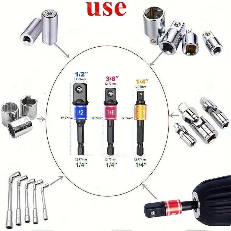 6Pcs Hexagonal Quick-Connect Adapter