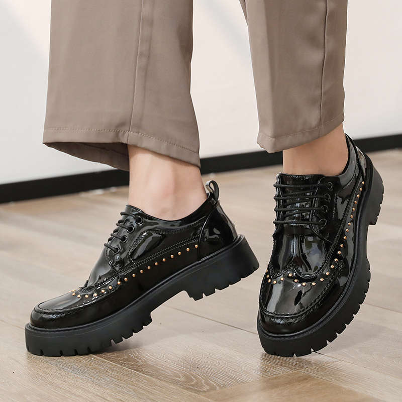 Mens Leather Shoes Color Black Sizeuk 8