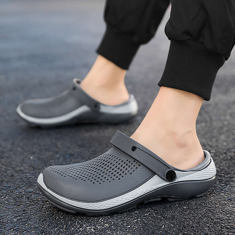 Men Slippers Summer Style Grey Size Uk 7