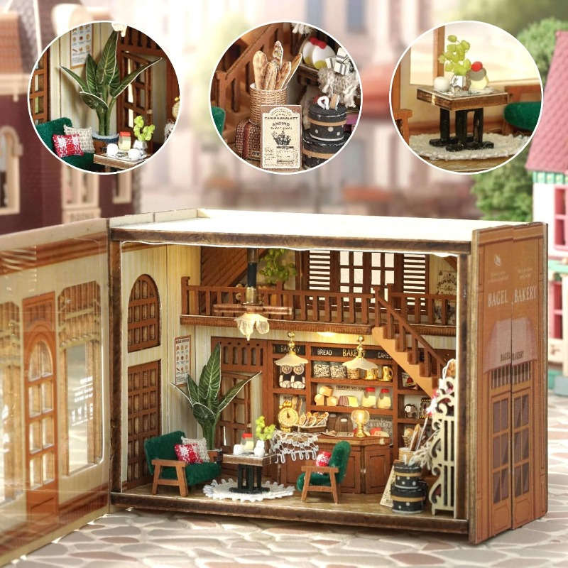 3D Building Model Puzzle Set Color Bagel Time