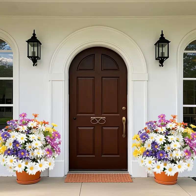 Simulated Flower Color 5 Bunches Of Beautiful Flowers