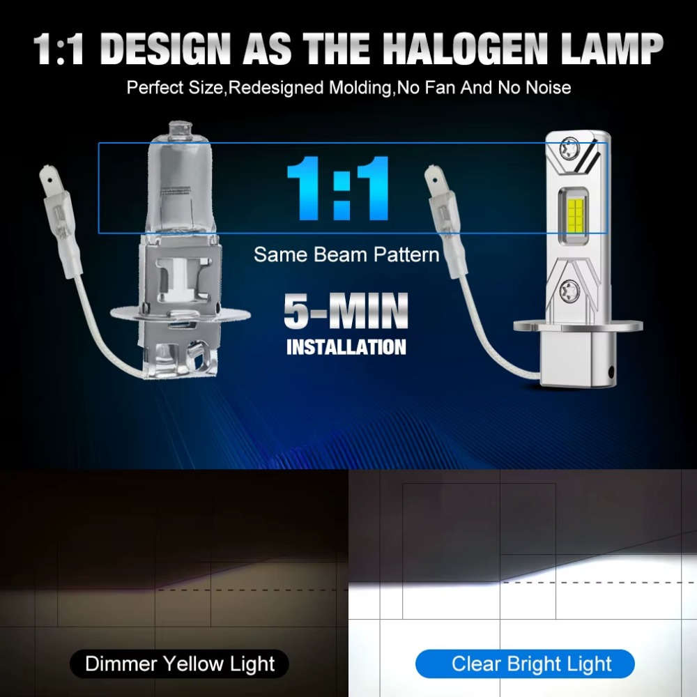 Car Lights Color White Size 2Pcs H3