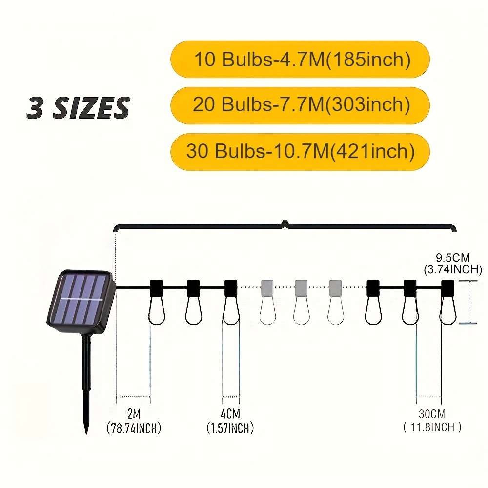 String Lights Color Warm White Size7.7M 20Leds