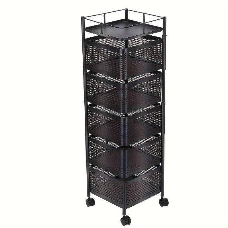 Bathroom Storage Rack Color Metal White 5Layer Rotation
