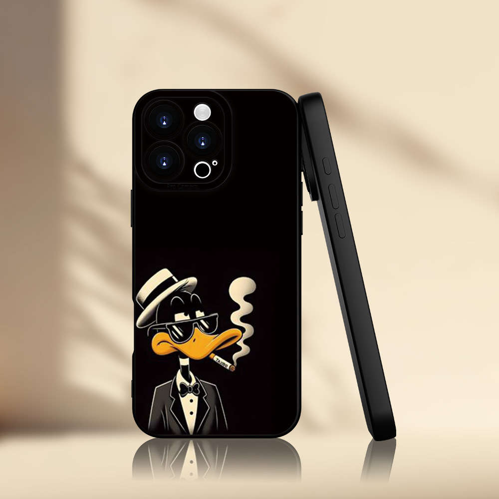 1Pc Black For iPhone 14 Unique Duck Designs Phone Case
