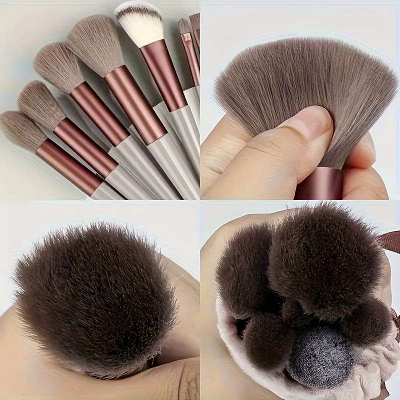Makeup Brush Set Quantity 14Pcs 13 Brushes  1 Makeup Sponge