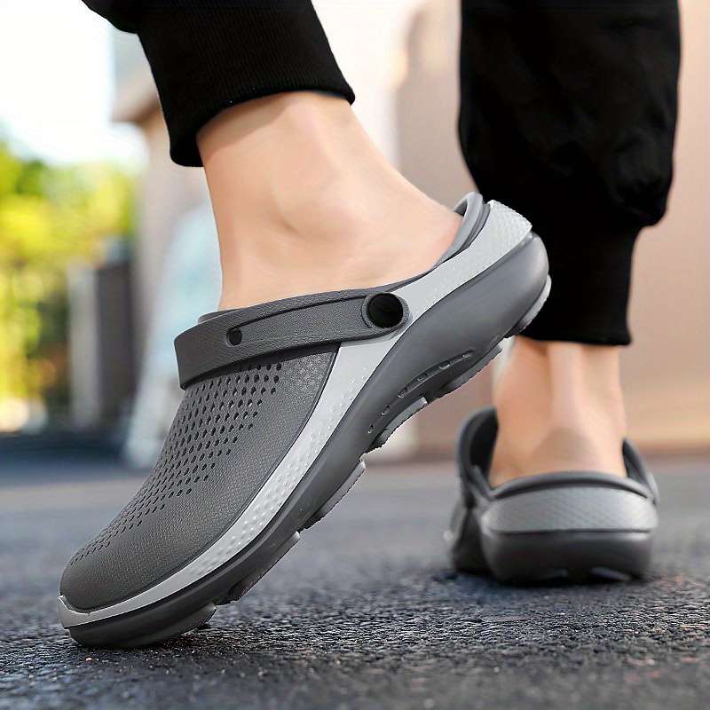Men Slippers Summer Style Grey Size Uk 7