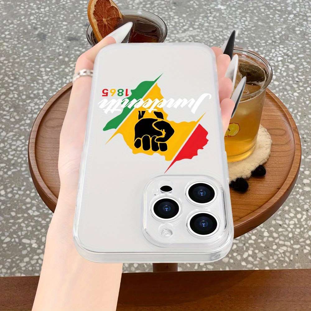 1Pc Transparent For iPhone 7 Plus 8 Plus Power African Continent Phone Case