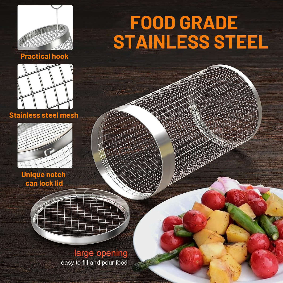 Grilling Net Model Large3Piece Set Cagehookoil Spray Bottle