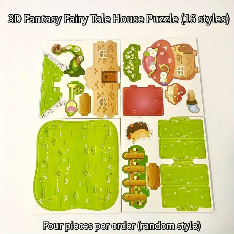 3D Building Model Puzzle Set Model Random Quantity 4 Pcs