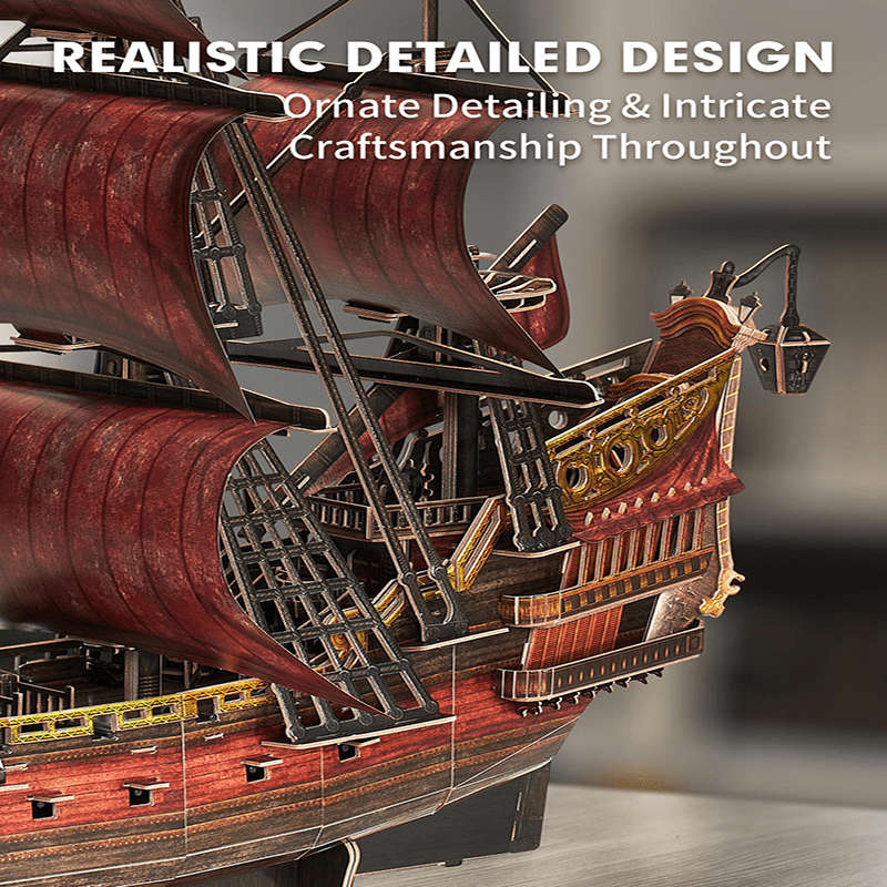 3D Jigsaw Puzzle Model Ship Items Laser Red Queen Anne Revenge