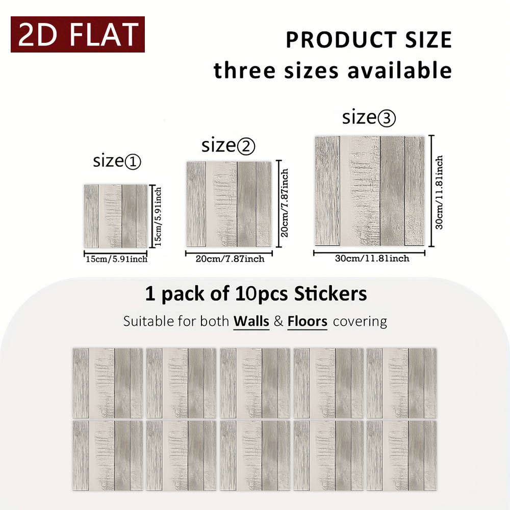 Self Adhesive Floor Stickers 5.91X5.91Inch15X15Cm 10Pcs