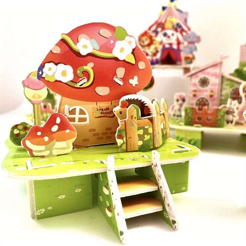 3D Building Model Puzzle Set Model Random Quantity 4 Pcs