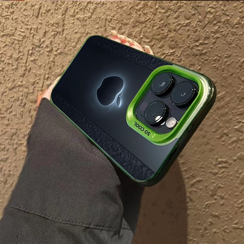 1Pc Mixed Color  For iPhone 8 Black Apple Logo Phone Case