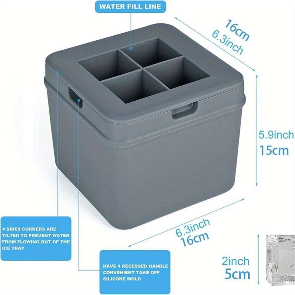 Ice Molds Color 1 Set 4 Square Molds