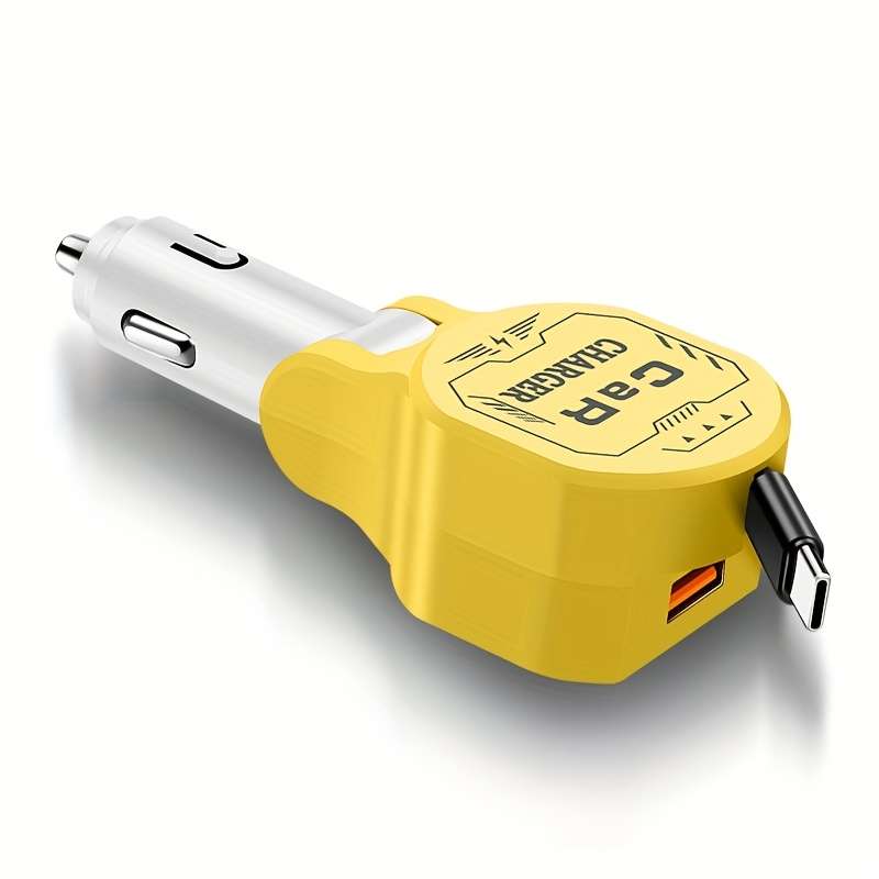Durable This Expandable Data Cable Car Charger Features 1 To 2 Design Super